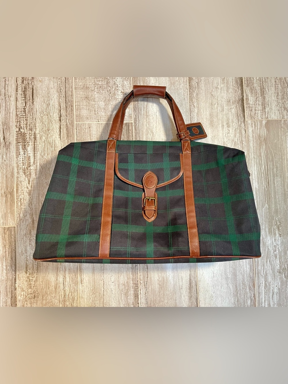Vintage POLO Ralph Lauren Tartan Plaid Large Duffle Bag Unisex